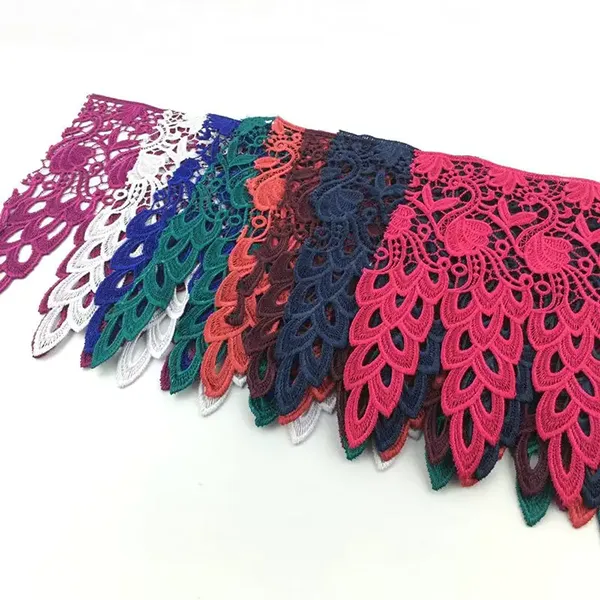 Multicolor Embroidered Lace With 3d Mesh Flowers Ribbon Beaded Tube Barcode Embroidery Lace