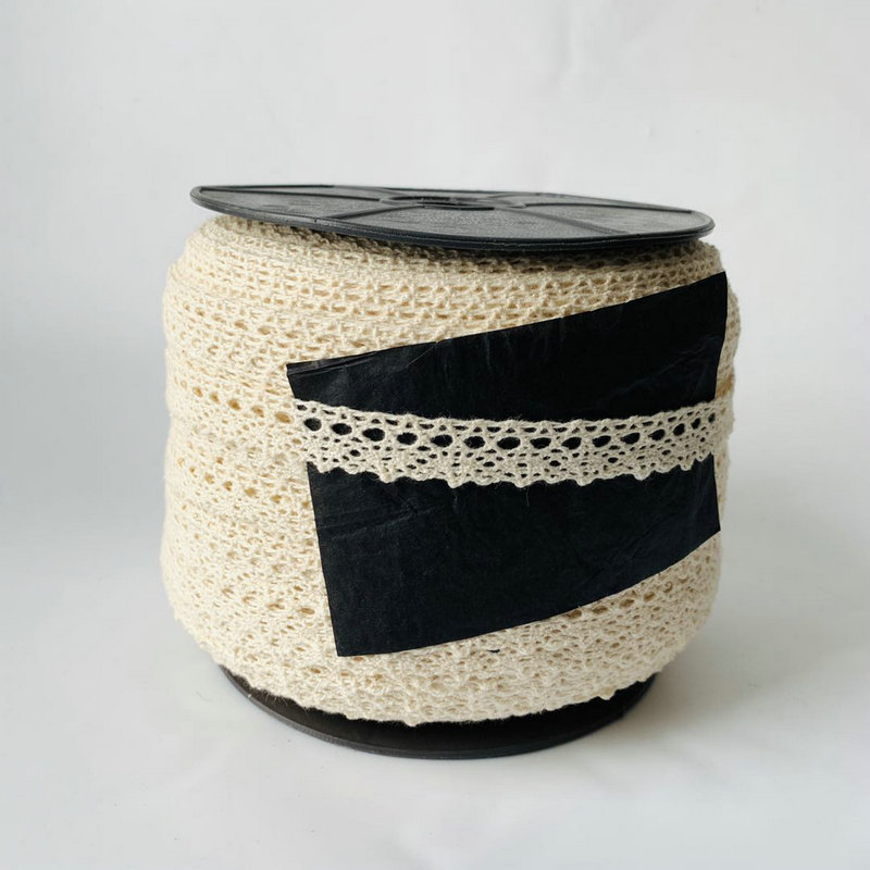 100% Cotton Sustainable Crocheted Embroidery Lace Knitted Trimming Cotton Lace