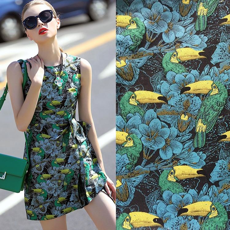 Warp Textile Printing Embroidery Fabric Jacquard Stoff til kjole