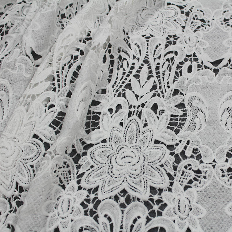 Polyester broderi strikket tyll nettstoff