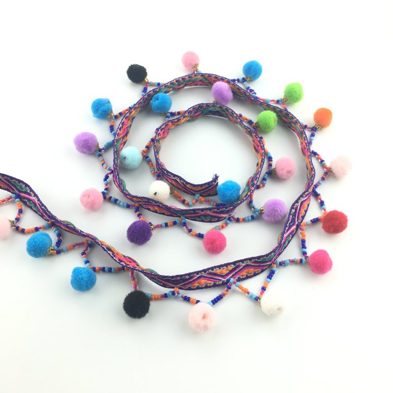 Multi Colors Ball Lace Decorative Tassel Design POM POM Trim