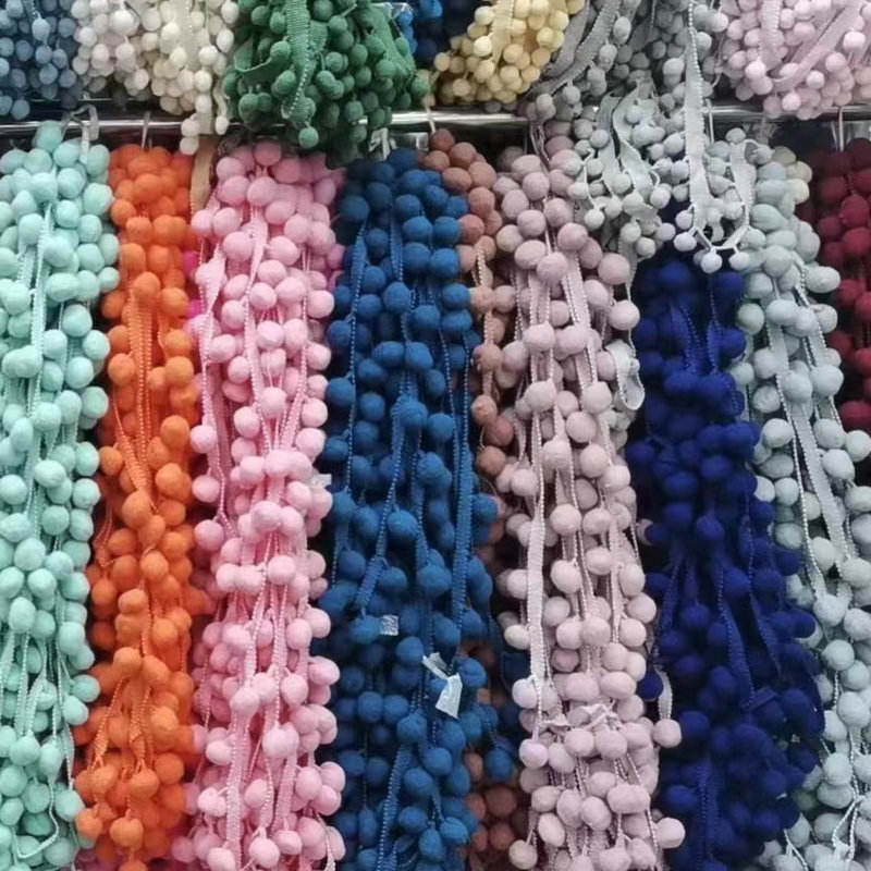 Multi farger ball blonder dekorativ dusk design pom pom trim