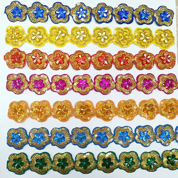 Rhinestone blonder broderi blonder med rygglim blonder for klær