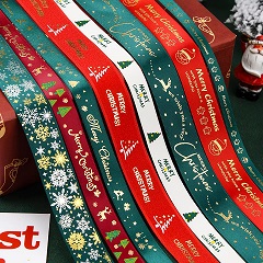 Satin Ribbon Laces Ribbon For Christmas Decor Custom Printed sateng christmas bånd