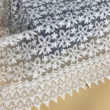 tyll brodert stoff sveitsisk voile blonder stoff